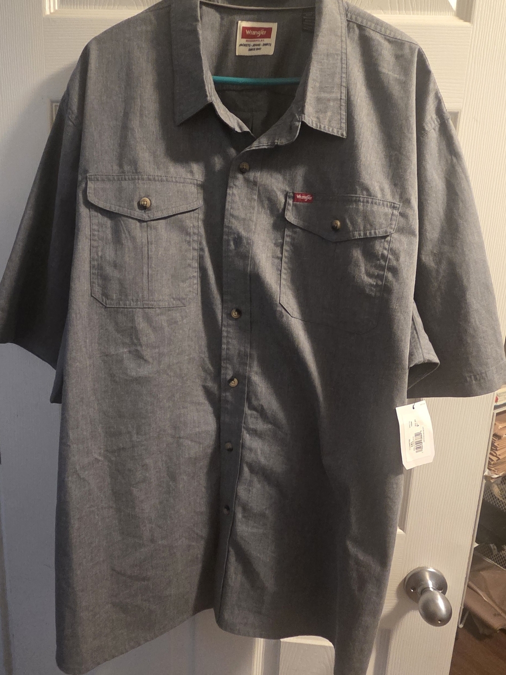 Mens Short Sleeve Wrangler Button Up Shirt Size 3XL NWT New
